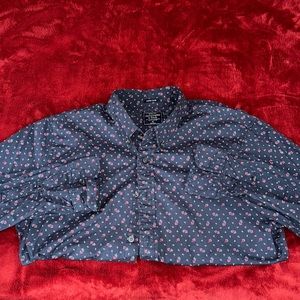 Navy Blue Floral Abercrombie & Finch Button Up Shirt